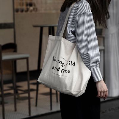 Borse di cotone colorate personalizzate con stile manipolato e logo della società stampato