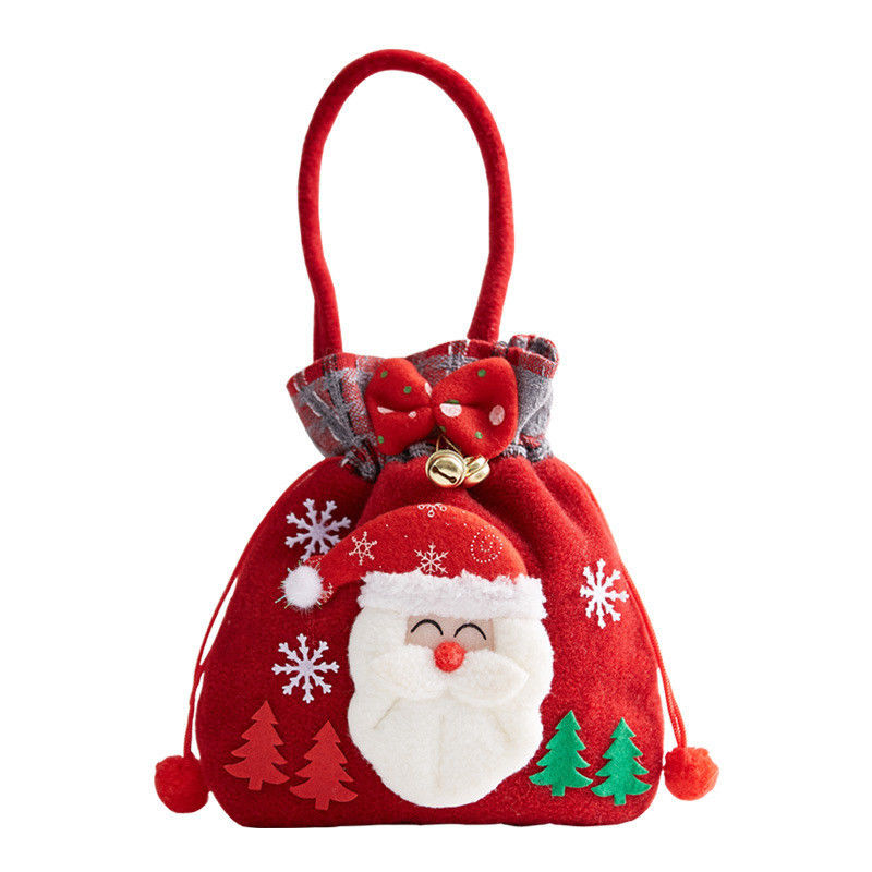 Borsa per bambole da uomo delle nevi in 3D con maniglia di Babbo Natale OEM/ODM Acceptabile Borsa per caramelle natalizie