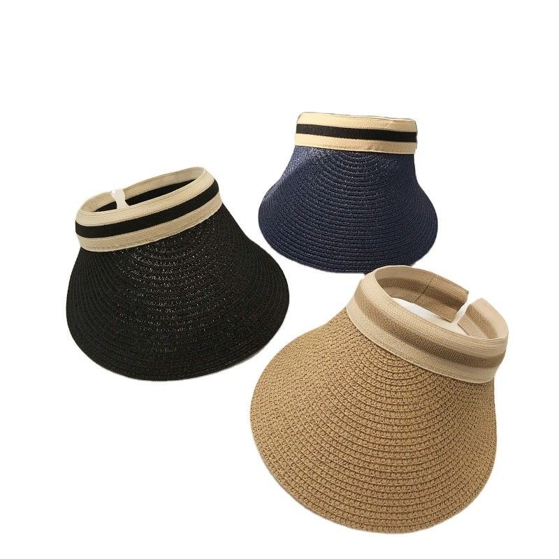 Cappello per visori di svago Sun Beach in design coreano tessuto di paglia per attività estive all'aperto