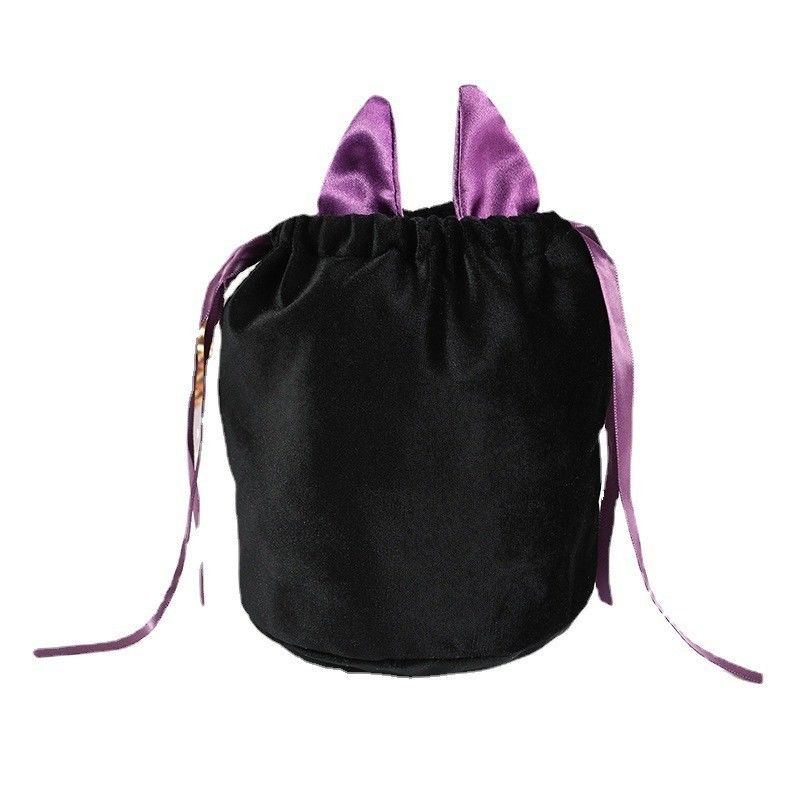 OEM/ODM Acceptabile sacchetto per pipistrelli di Halloween con decorazione di sacchetto con stringhe e regalo di caramelle arancioni