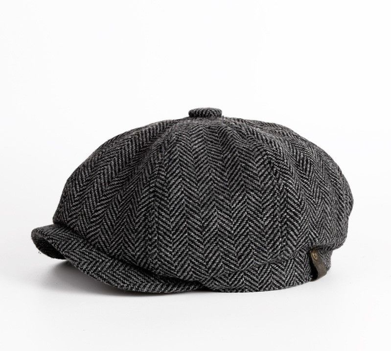 Cappello da uomo di primavera e autunno berretto di lana colorato con disegno ottagonale retrò inglese