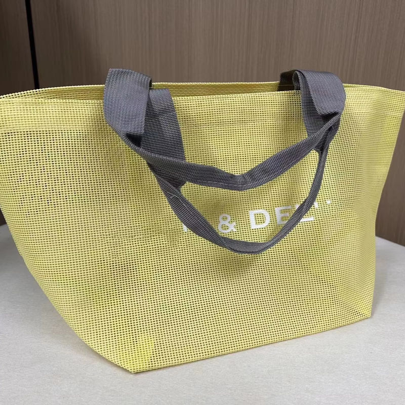 Borse a maglia personalizzate Borsa a maglia riutilizzabile di maglia di nylon borsa da shopping borsa a maglia borsa da spiaggia