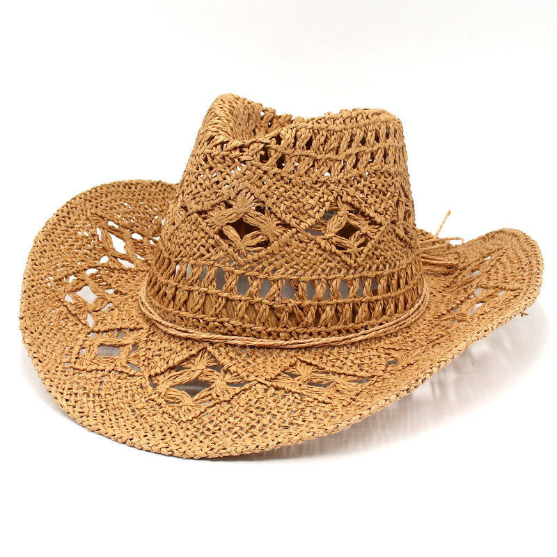 Cappello di paglia di jazz americano traspirante e fresco con cappello di paglia tessuto a mano
