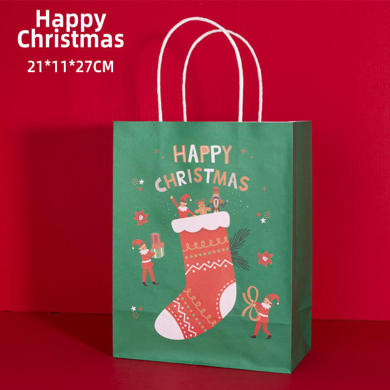Logo personalizzato accettato FSC Certificato sacchetto di carta Kraft per lo shopping di Natale sostenibile