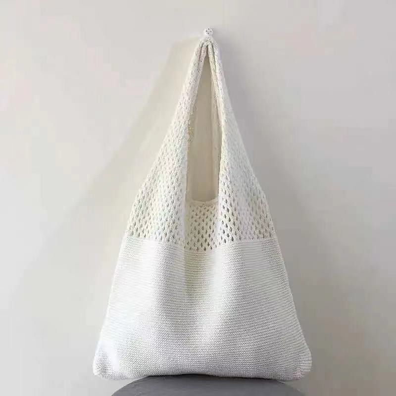 Borsa da spalla da viaggio e uscita per donne in tessuto a maglia di colore personalizzato