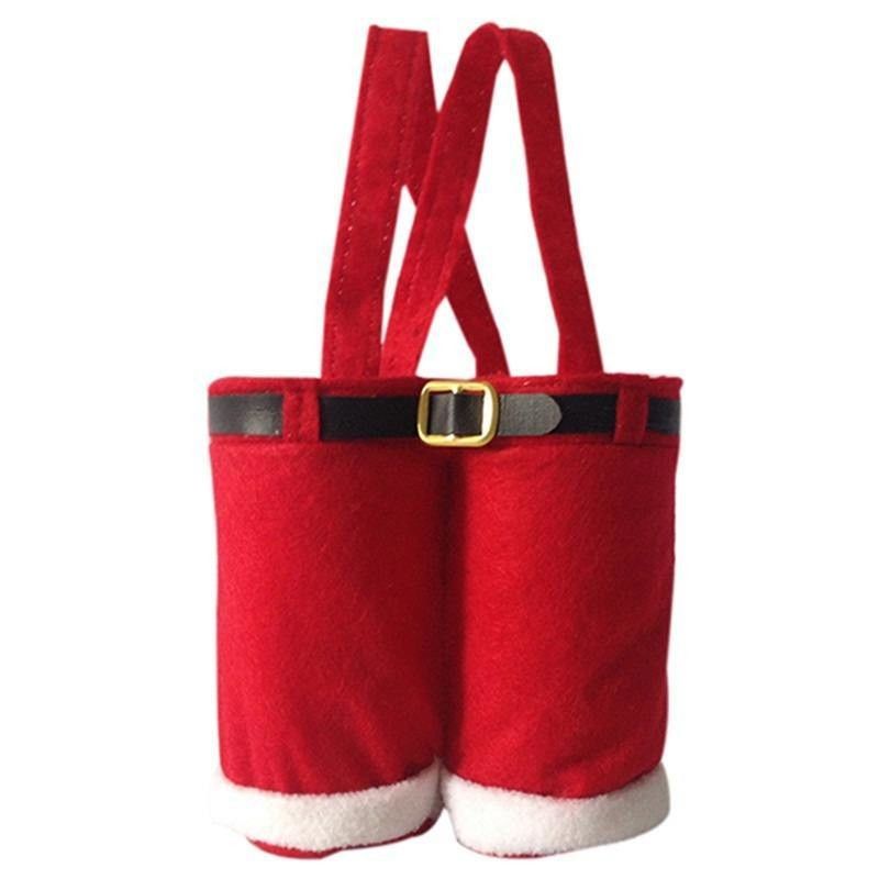 Pantaloni di Babbo Natale Sacchetti regalo a forma di regalo per i regali natalizi Sacchetti di caramelle Decorazioni natalizie