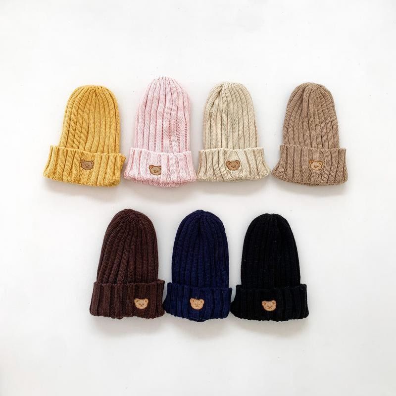 Cappelli a maglia per bambini, autunno-inverno, bambini, cappelli a maglia a colori solidi, ragazze, ragazzi, cappelli da 10x9,5 cm