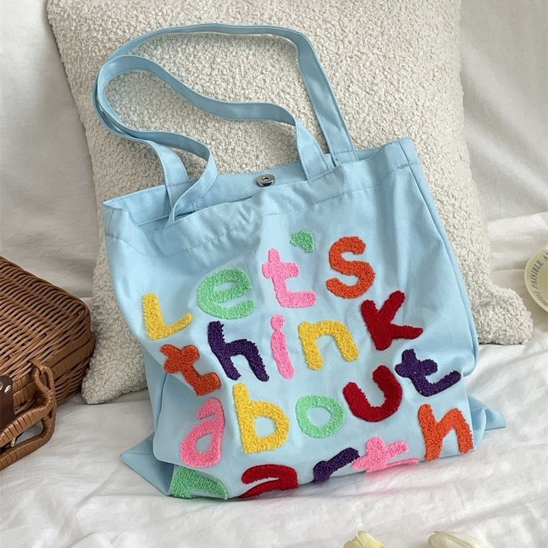Logo personalizzato Accepted Struss Pattern Cotton Tote Bags per lo shopping eco-friendly