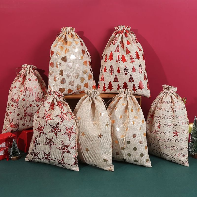 Sacchetti per Babbo Natale ecologici Sacchetti a corda per mini regali e confezioni di caramelle