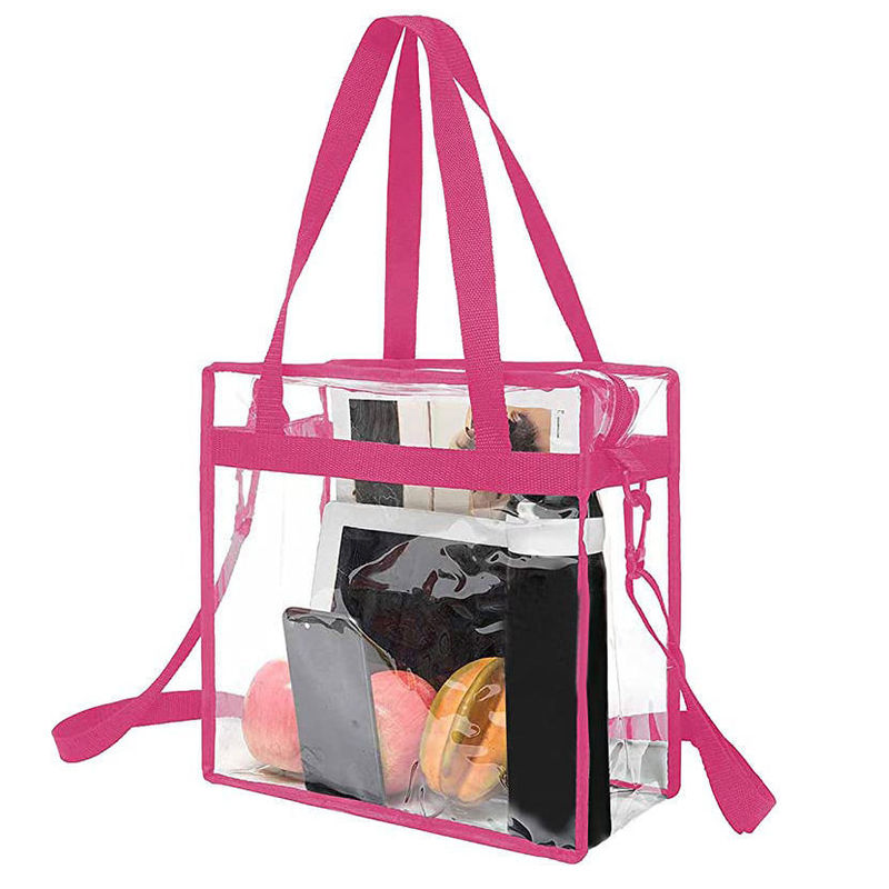 Nessuna decorazione Sacchetto trasparente in PVC con chiusura a cerniera e cintura regolabile