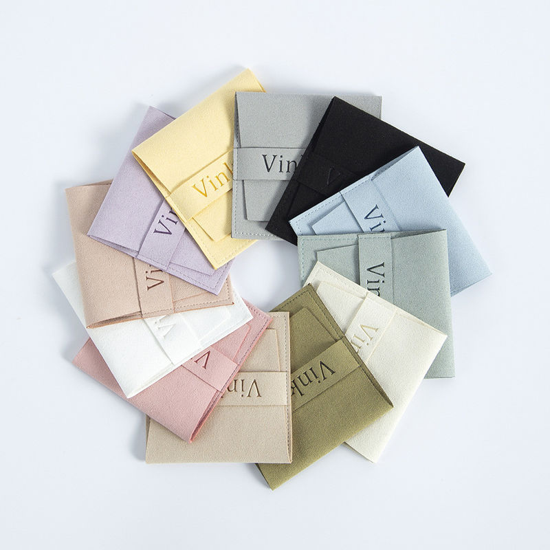 Logo personalizzato accettato 6.2*6.2 Cm Multi-color Velvet Flip Cover Fashion Necklace Jewelry Storage Bag