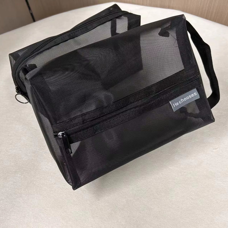 Nuova borsa cosmetica a maglia per ragazze, per donne, per viaggiatori, OEM/ODM accettata