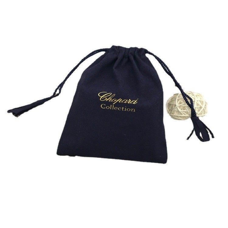 Disegno Piccolo lusso polvere velluto gioielleria pullstring borsa di imballaggio e scatola con logo