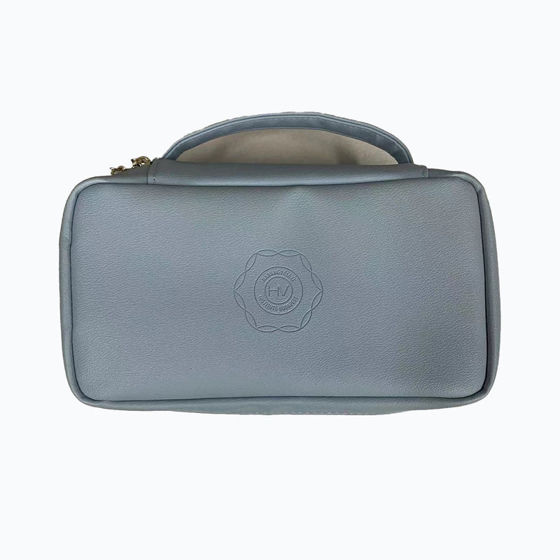 Moda grande borsa trucco impermeabile pelle sacchetto igienico grande piatto portatile tasche interne borsa cosmetica personalizzata per le donne