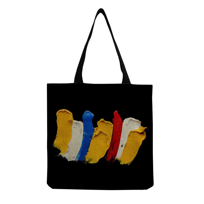 Medium Size Beach Tote Bag Cotton Canvas Linen Reusable Bag per donne Logo personalizzato