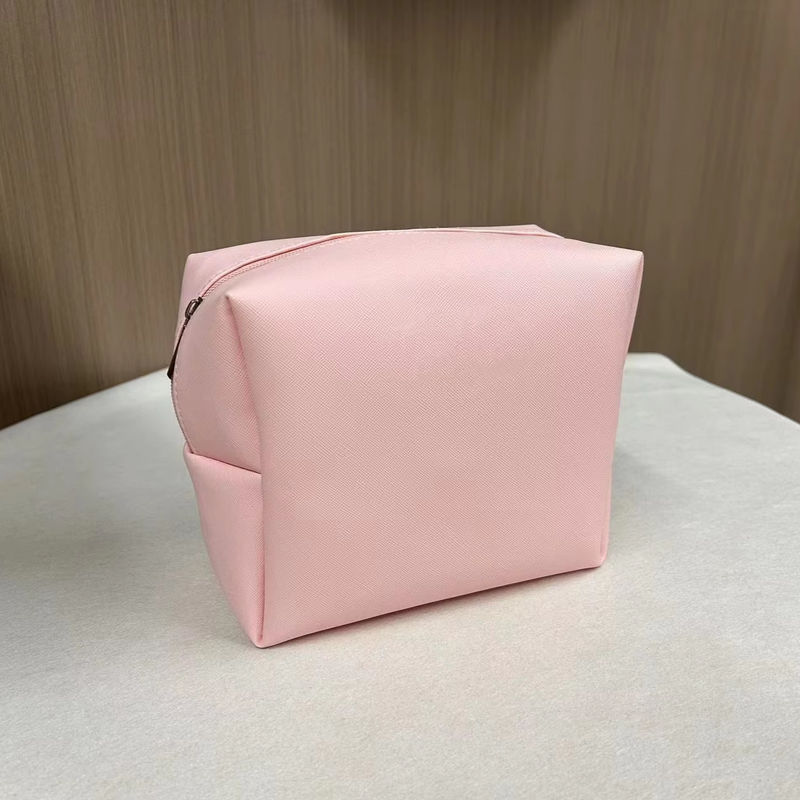 Stampa Pattern PU impermeabile Ziplock Cosmetic Bag Makeup Bag in colore rosa di caramelle personalizzato