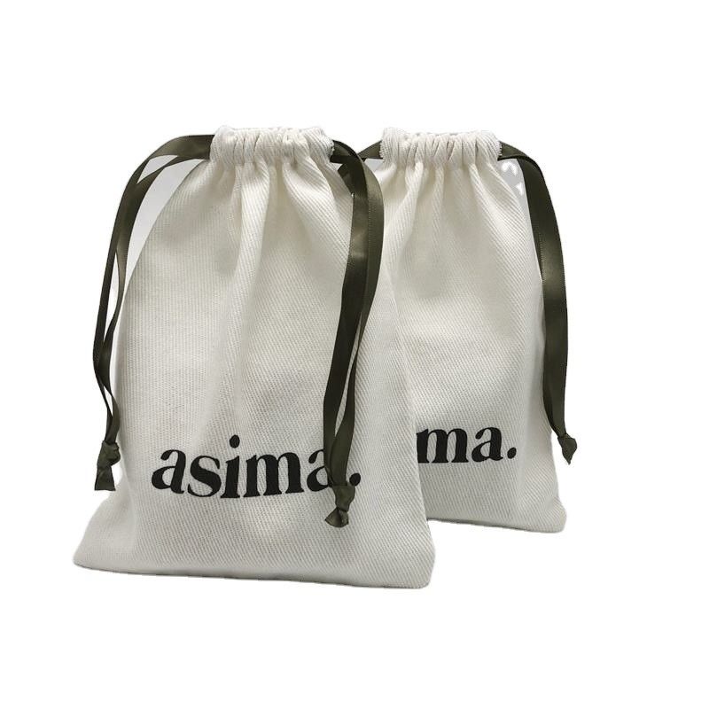 Borsa a corda di cotone twill ecologica per imballaggi regalo per gioielli a colori personalizzati