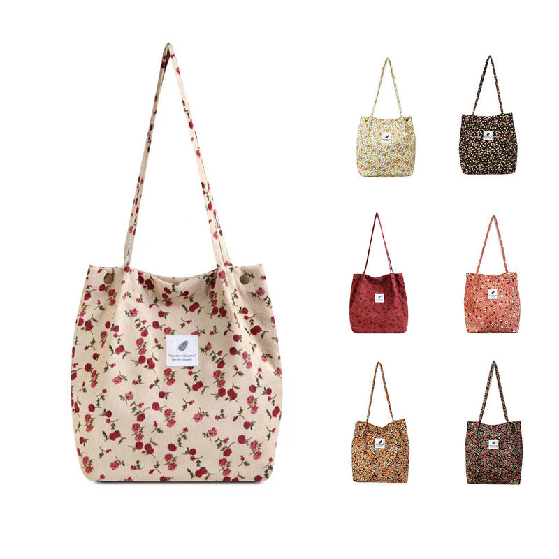 Sacchetto di cotone a chiusura aperta Perfetto per ufficio femminile, scuola, acquisti e viaggi