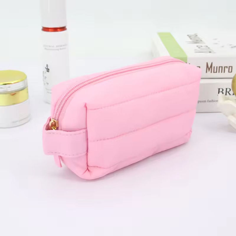Sacchetto impermeabile in nylon organizzatore di trucco da viaggio con chiusura a cerniera e design del logo