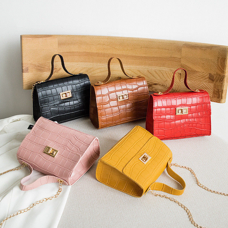 Borsa a colori crocodile personalizzata con chiusura a zip e design di lusso