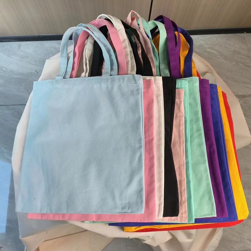 Materiale di rivestimento tela caldo riciclato sacchetto da shopping di cotone semplice sacchetto pubblicitario per la promozione
