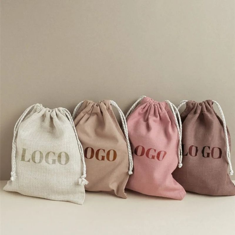Borsa di tela colorata di cotone con doppia corda