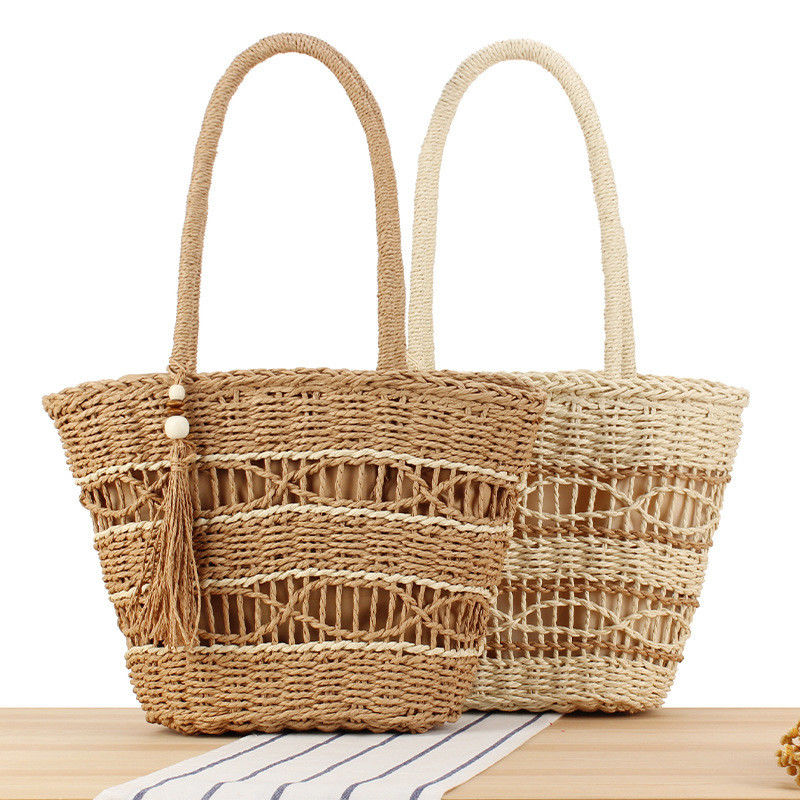 Colore personalizzato Moda Borsa da spiaggia estiva Donna Donna Paglia Messaggero Borse a mano Borse da spalla Borse da mano