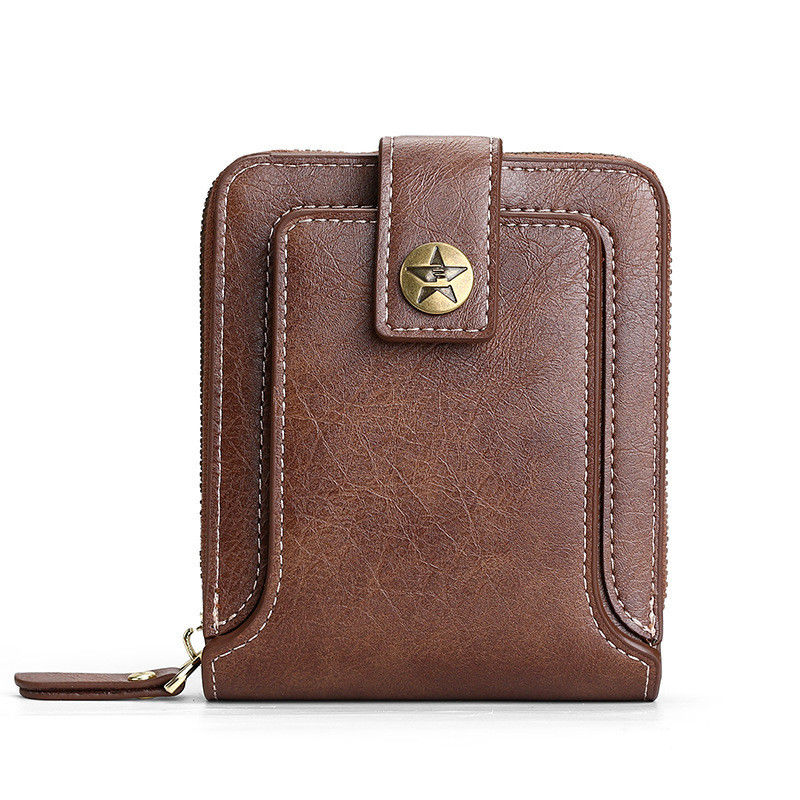 Portafoglio in pelle bifold corto per uomini e donne Portafoglio di monete di design Portafoglio tascabile anteriore Portafoglio