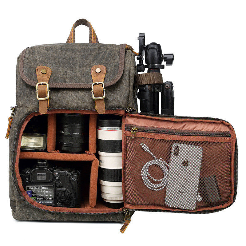 Zaino per fotocamera personalizzato con logo ecologico Zaino per reflex digitale e laptop in colore personalizzato