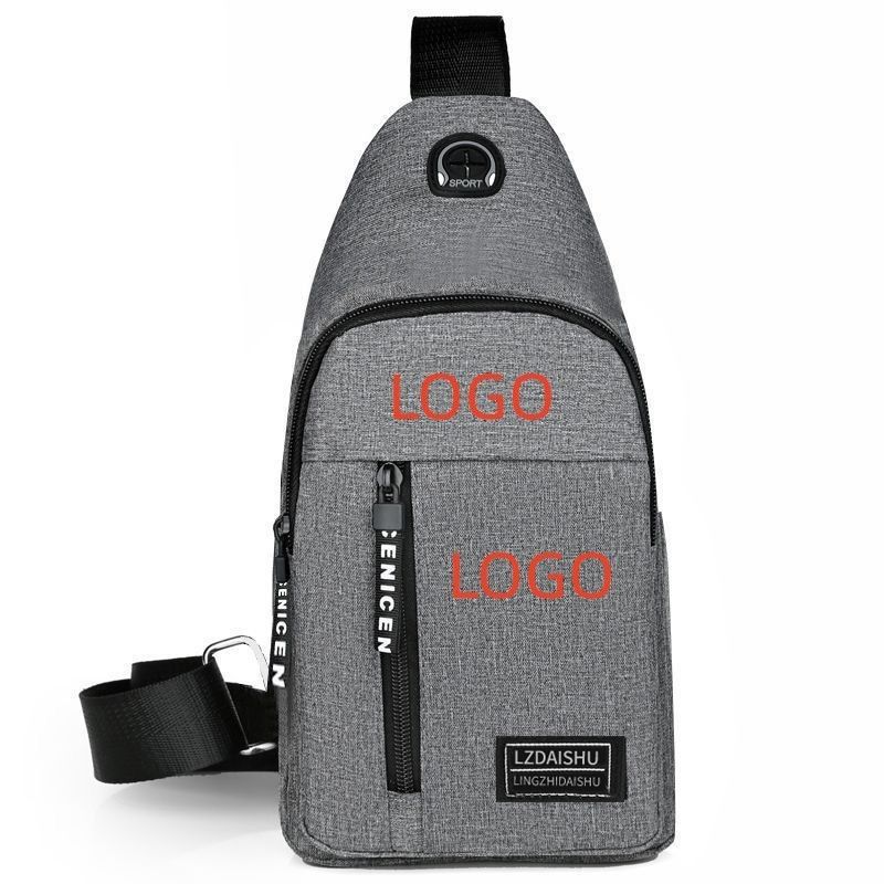 Logo personalizzato Borsa da petto maschile per sport all'aperto Borsa da spalla a colori solidi