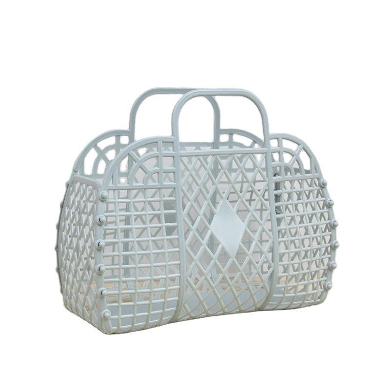 Bambini Borsa da spiaggia Riutilizzabile Cestino regalo Cestino aperto Chiusura Borsa di plastica Tote per ragazze e altro