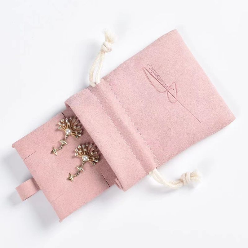 Logo personalizzato Orecchini a dadi piccoli Braccialetti Colletti Polvere di velluto Sacchetto di imballaggio per regalo