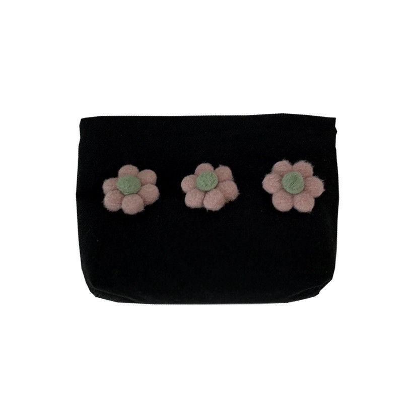 Piccolo sacchetto di trucco in cotone con cerniera bianca con colore personalizzato