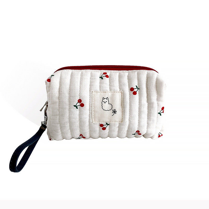 Colore personalizzato Stile di moda Borsa di trucco da viaggio Borsa di cotone tela Borsa di igiene igienica