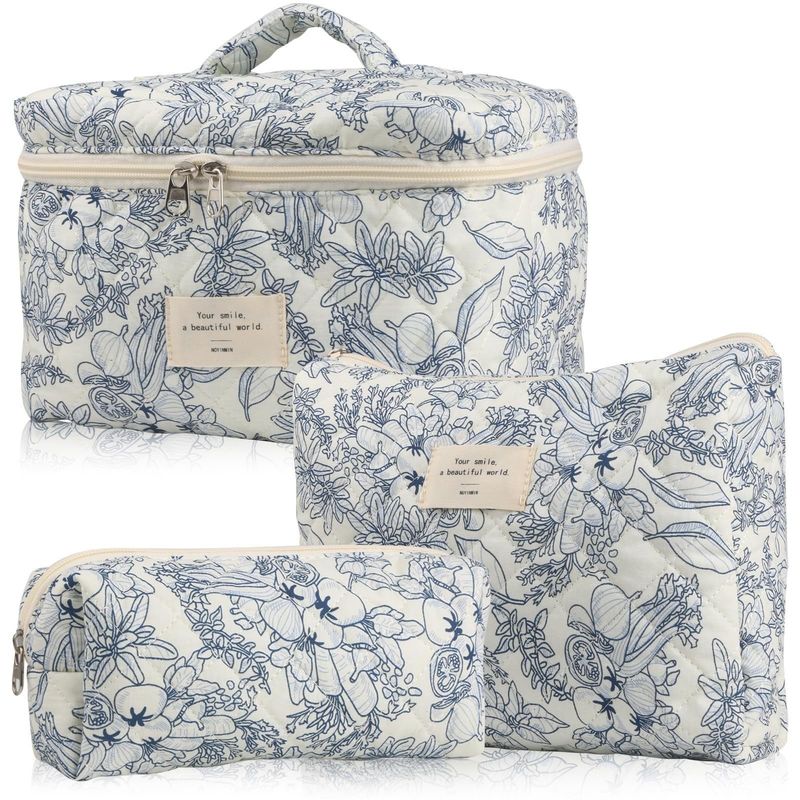 Taschino leggero blu con trucco Gingham Nuovo stile alla moda per i bisogni di viaggio delle donne
