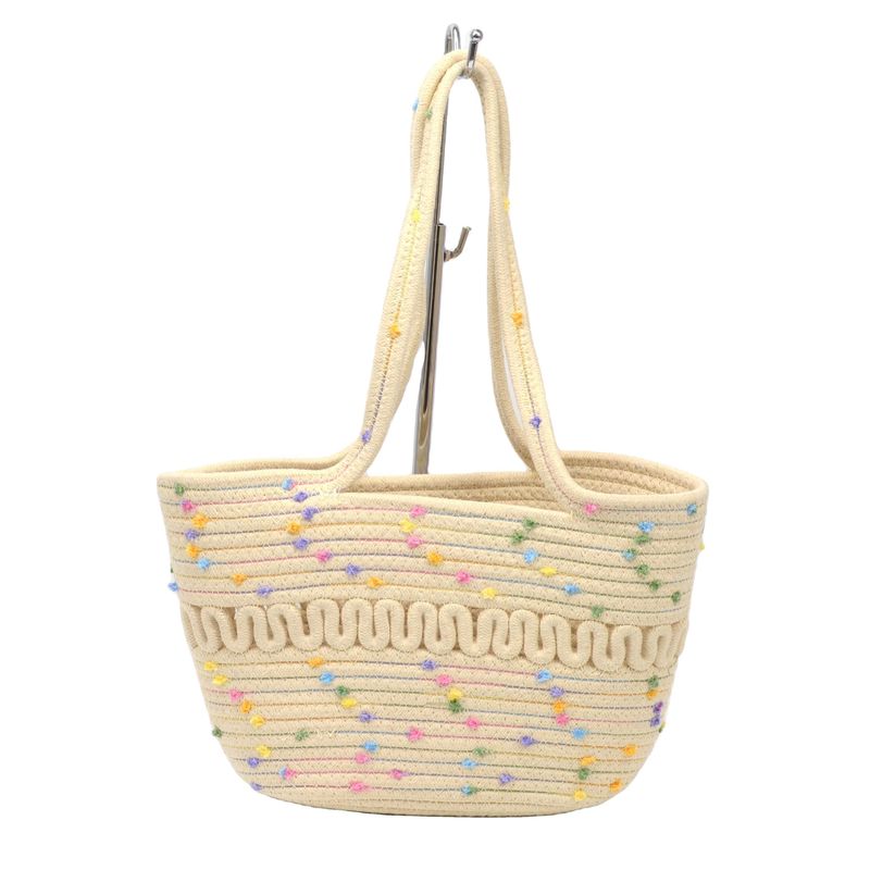 Concise Style Donna Borsa a corda di cotone Ideale per le vacanze estive di moda e spiaggia