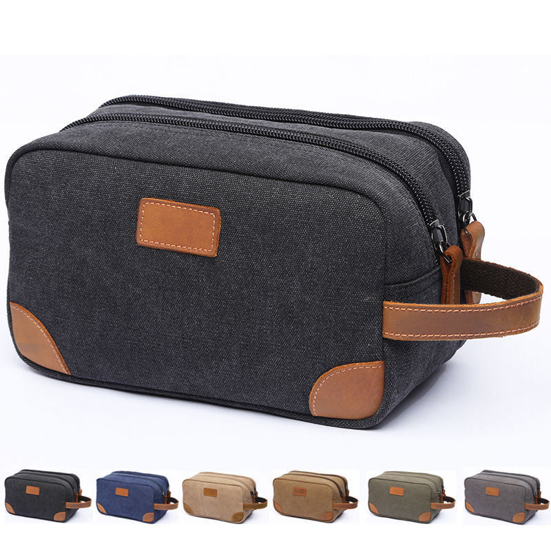 Borsa igienica in tela per uomini Barba personalizzata Grooming Barbiere Dopp Kit Cosmetici Viaggi