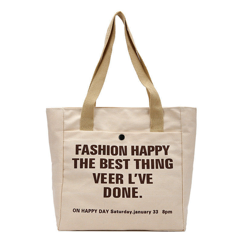 Stile di moda aperta chiusura stampa su misura tela borse da shopping grande borsa di cotone