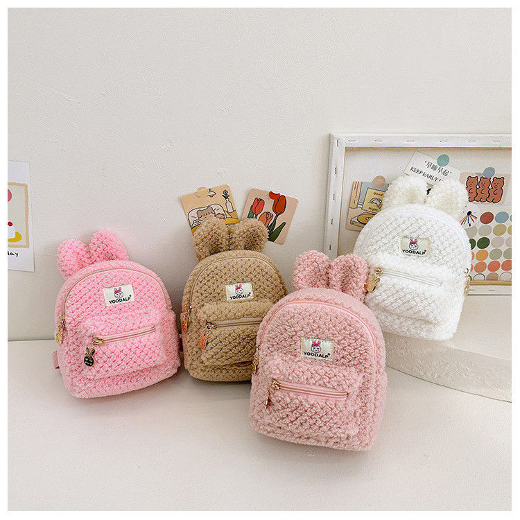 Minnie pelosa Plumber Bambini Borsa scolastica per bambini Zaino Zaino rosa Cartone animato Mini Zaino di velluto Zipper