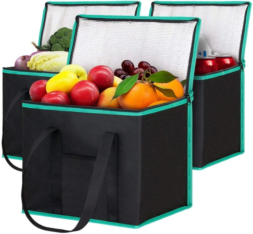 Logo personalizzato Isolato Tote Food Delivery Bag Logo personalizzato Modello a colori solidi Tipo