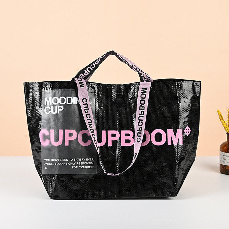 Stile maneggevole Durable Pe Pp sacchetto da shopping tessuto con logo e laminazione personalizzati