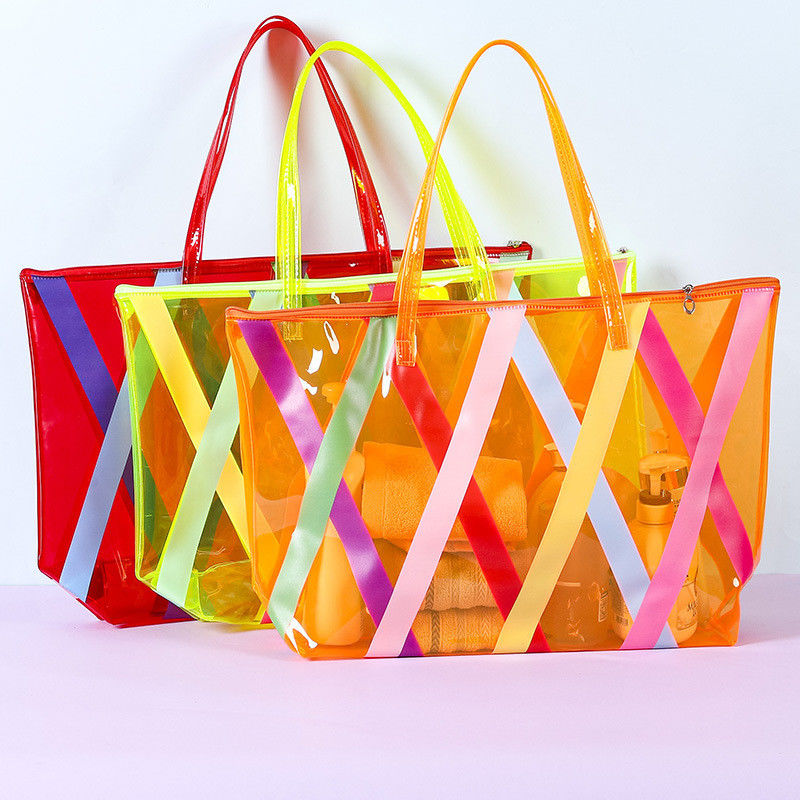 Commercio all'ingrosso Acquisti online Grande sacchetto da spiaggia in PVC con logo personalizzato