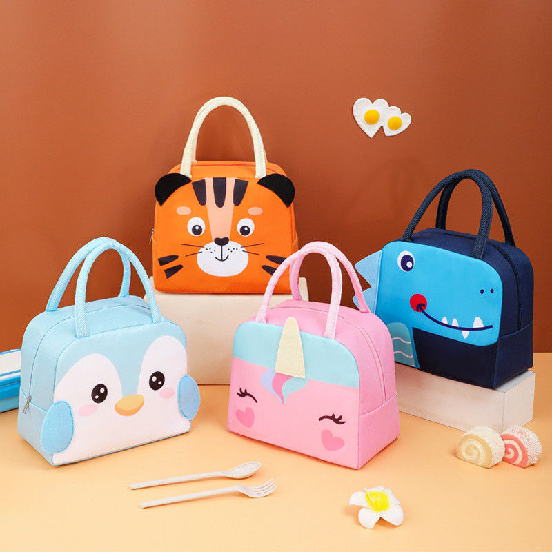 Carino stile cartone animato consegna di cibo termico borsa frigorifero isolato per bambini colore personalizzato
