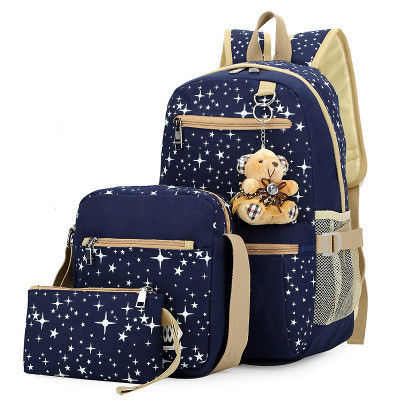 Zaino scolastico per bambini Zaino set di 3 per viaggi di svago con design resistente all'acqua