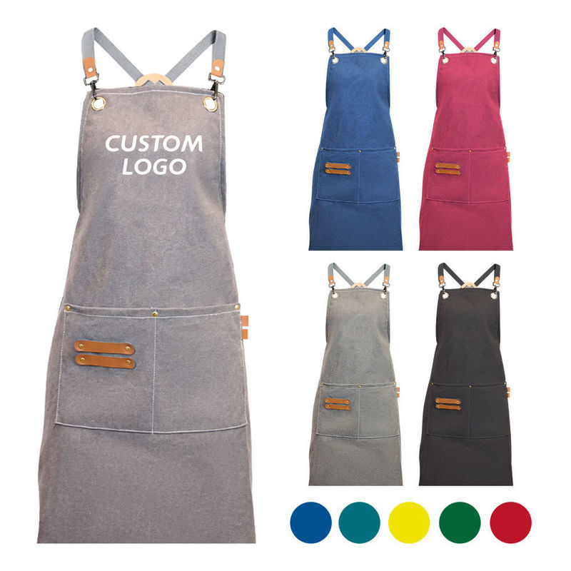 Logo personalizzato Pronetto di cotone a schiena crociata per cuoco in ordinazione all'ingrosso