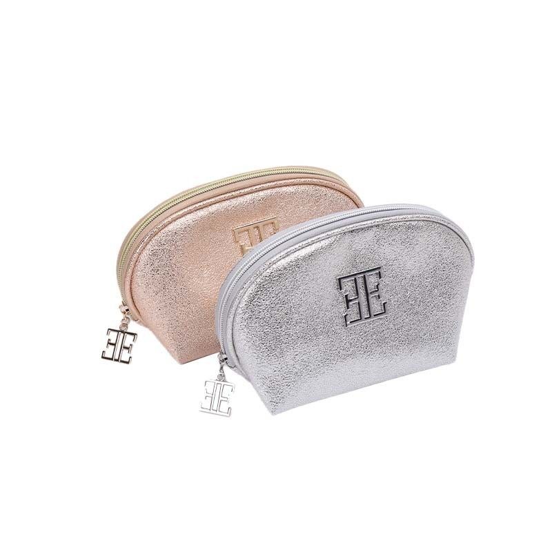 Borse cosmetiche con logo personalizzato di alto valore Borsa di trucco in PU portatile multifunzionale con cerniera