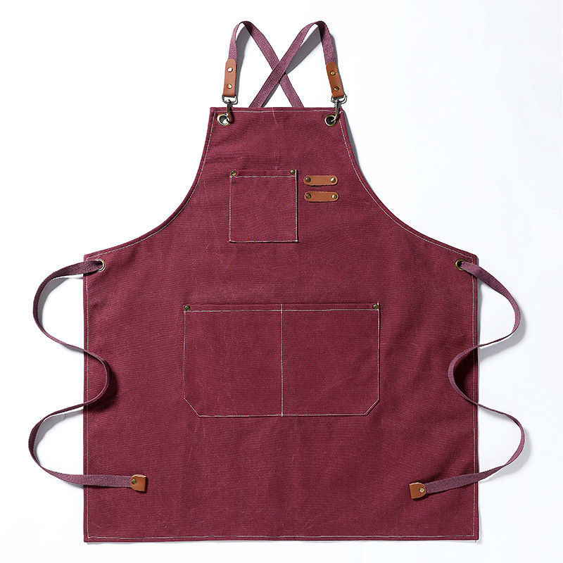 Apron unisex per il lavoro in cucina e ristorante Logo personalizzato Plain Black Chef Waiter Apron