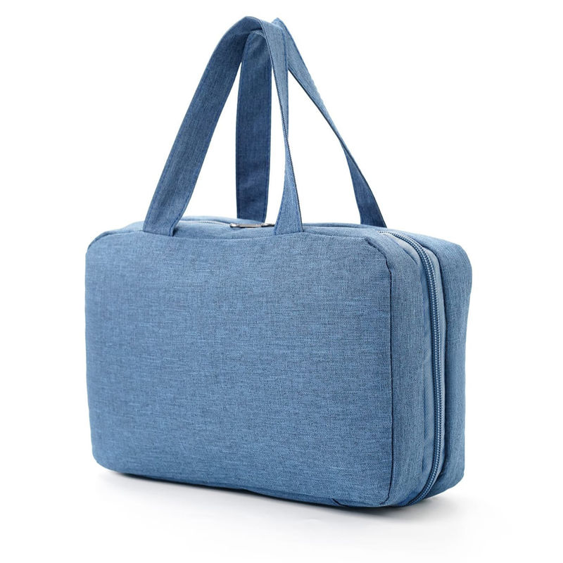 Portable polyester quattro volte impermeabile sacchetto igienico da viaggio per le opzioni di colore personalizzato