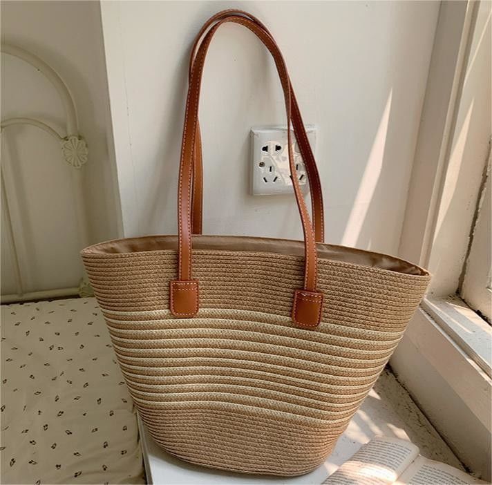 Nuova moda in Messico Francese Basket Straw Weave Beach Bags 2024 Tote Bag per Donne