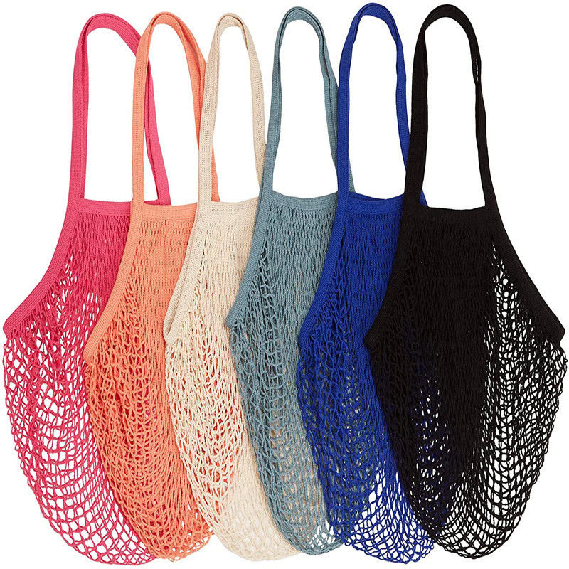 Borsa di cotone a maglia riutilizzabile per frutta e verdura